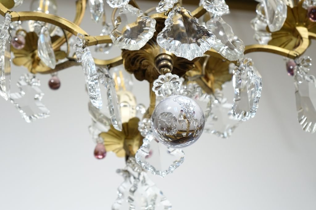 Eight-light Bronze Cage Chandelier-photo-6