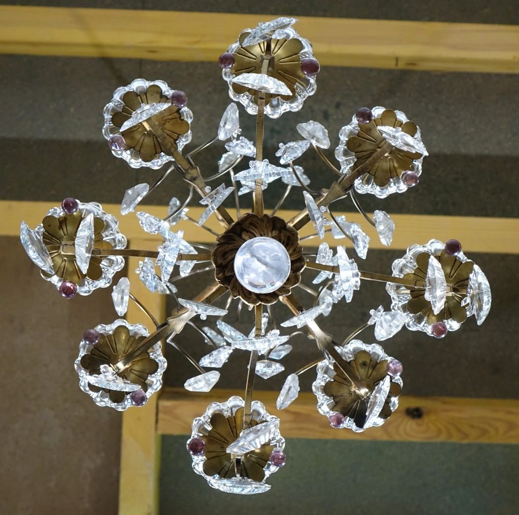Eight-light Bronze Cage Chandelier-photo-7