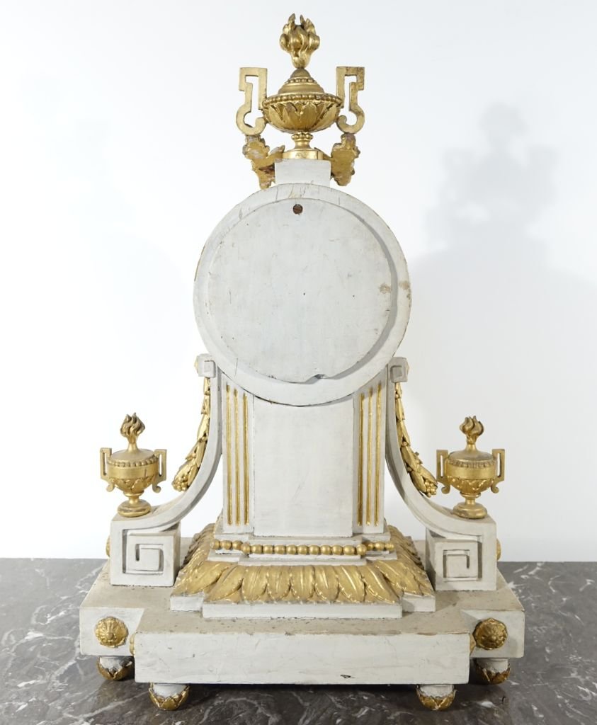 Louis XVI-style Carved Wooden Grandfather Clock-photo-2