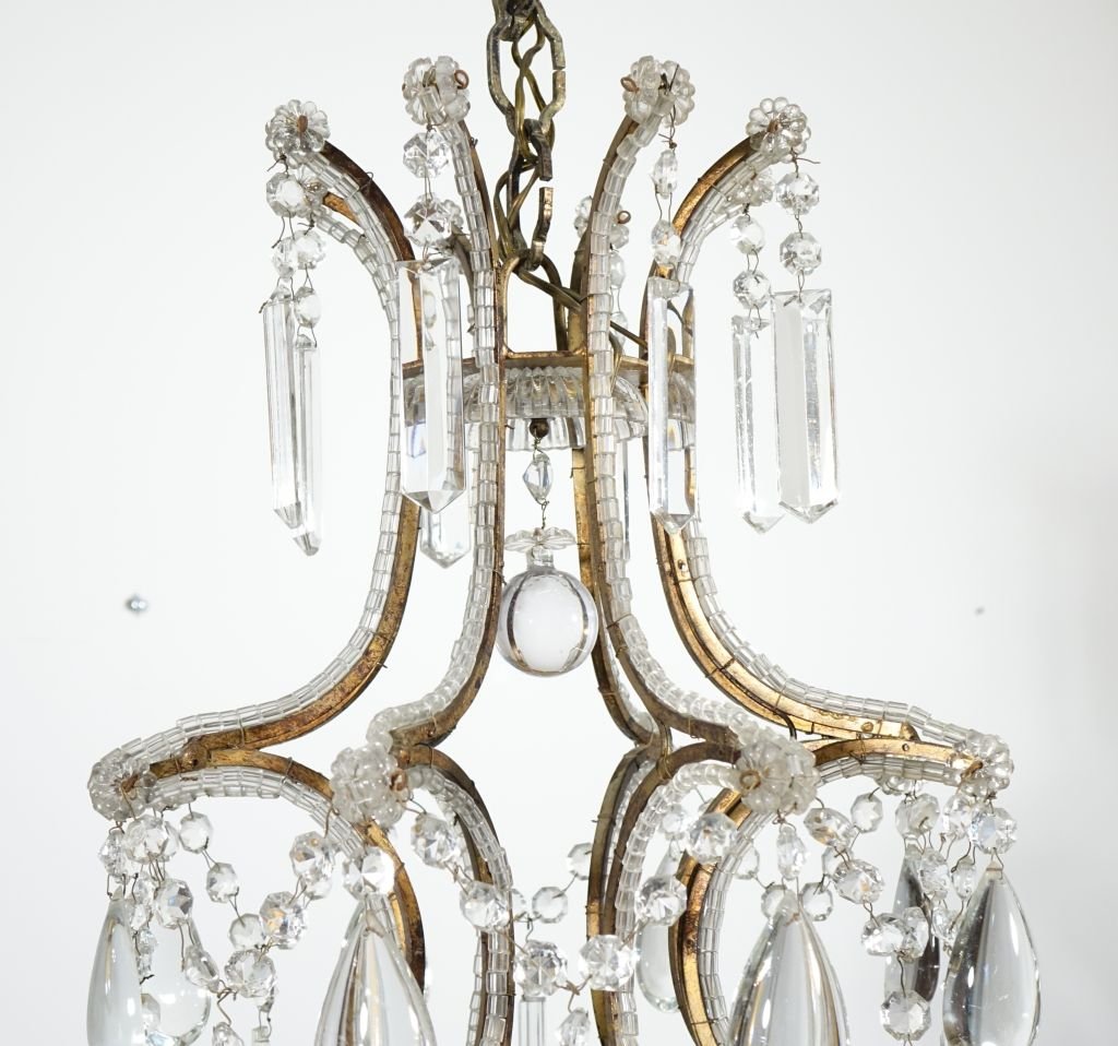 Lustre cage à rangs de perles à huit lumières-photo-3