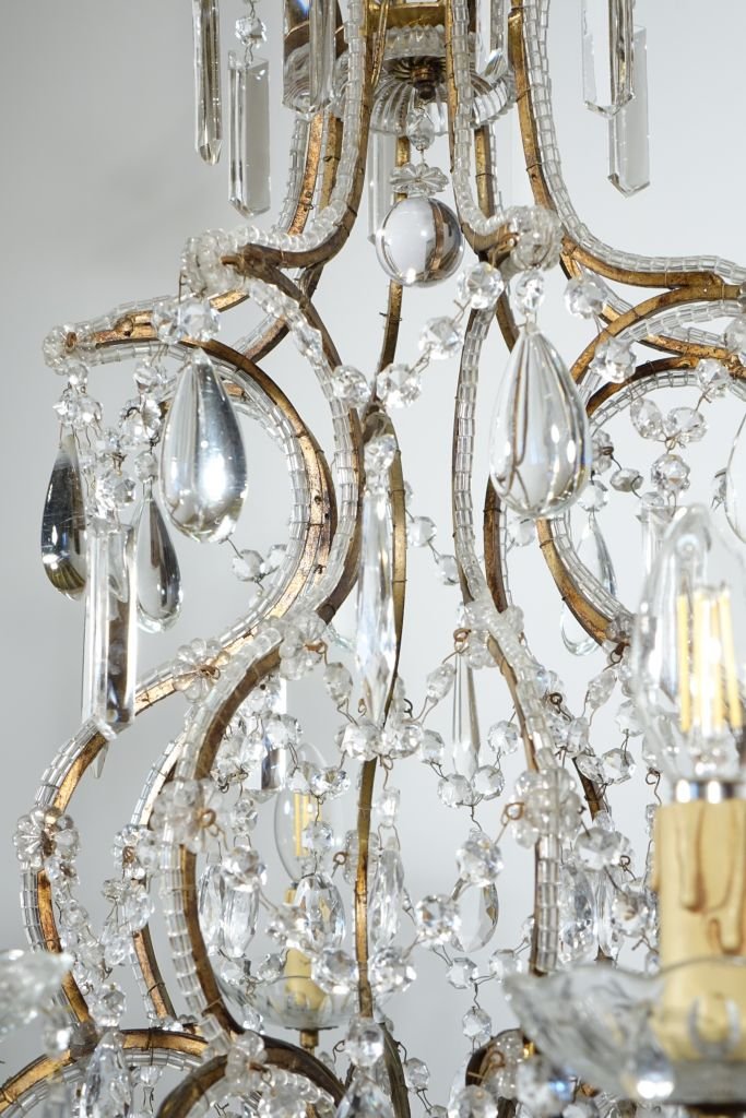 Lustre cage à rangs de perles à huit lumières-photo-1