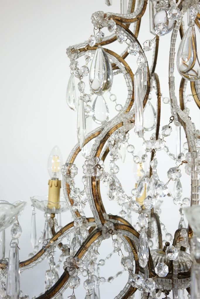 Lustre cage à rangs de perles à huit lumières-photo-4