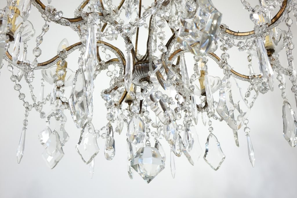 Lustre cage à rangs de perles à huit lumières-photo-7
