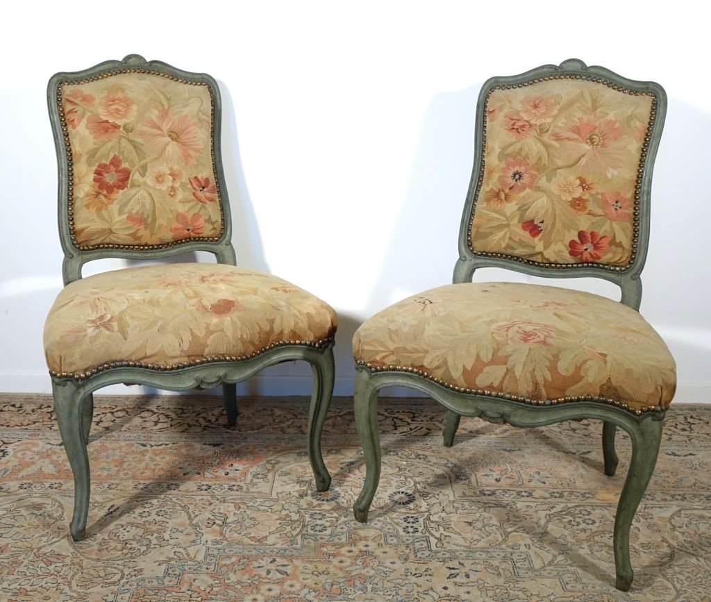 Paire de chaises d'époque Louis XV