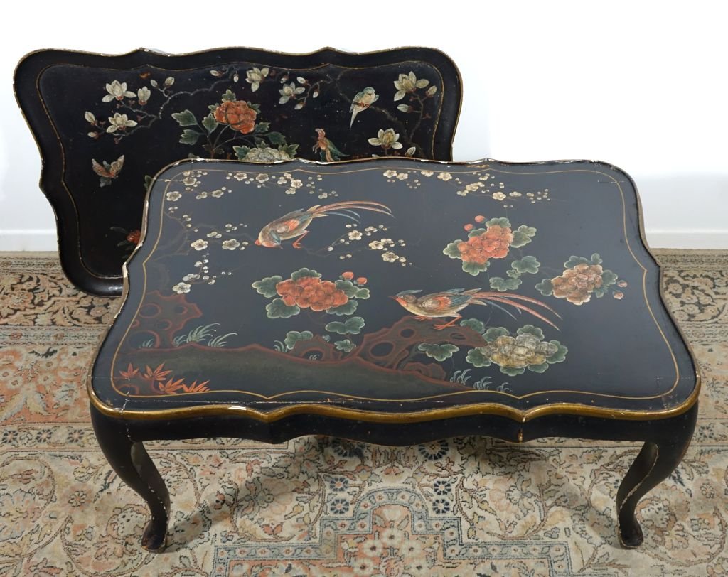 Coffee Table With A Removable Cabaret-style Top Made Of Lacquered Wood-photo-2