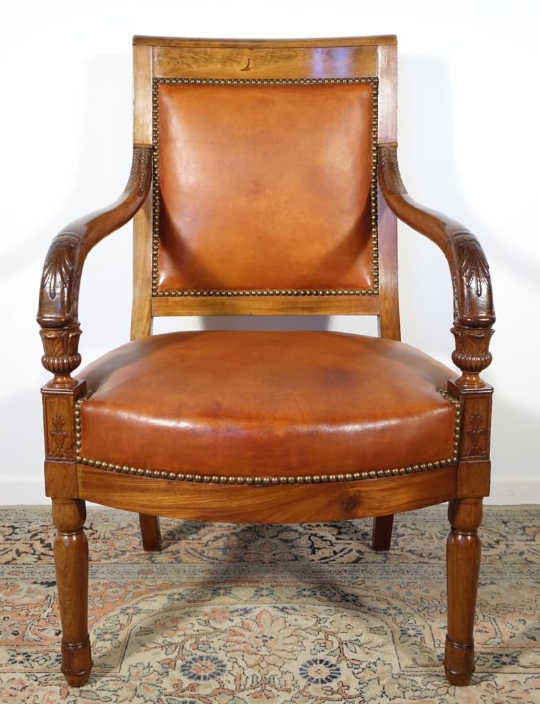 Fauteuil d'époque Empire en acajou-photo-2