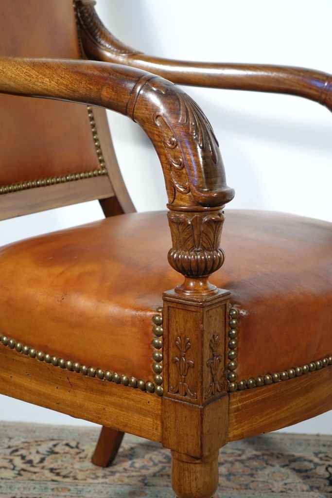 Fauteuil d'époque Empire en acajou-photo-5