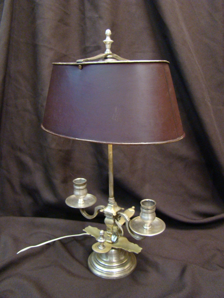 Hot Water Bottle Lamp With Two Lights Silver Bronze - Early Twentieth-photo-2