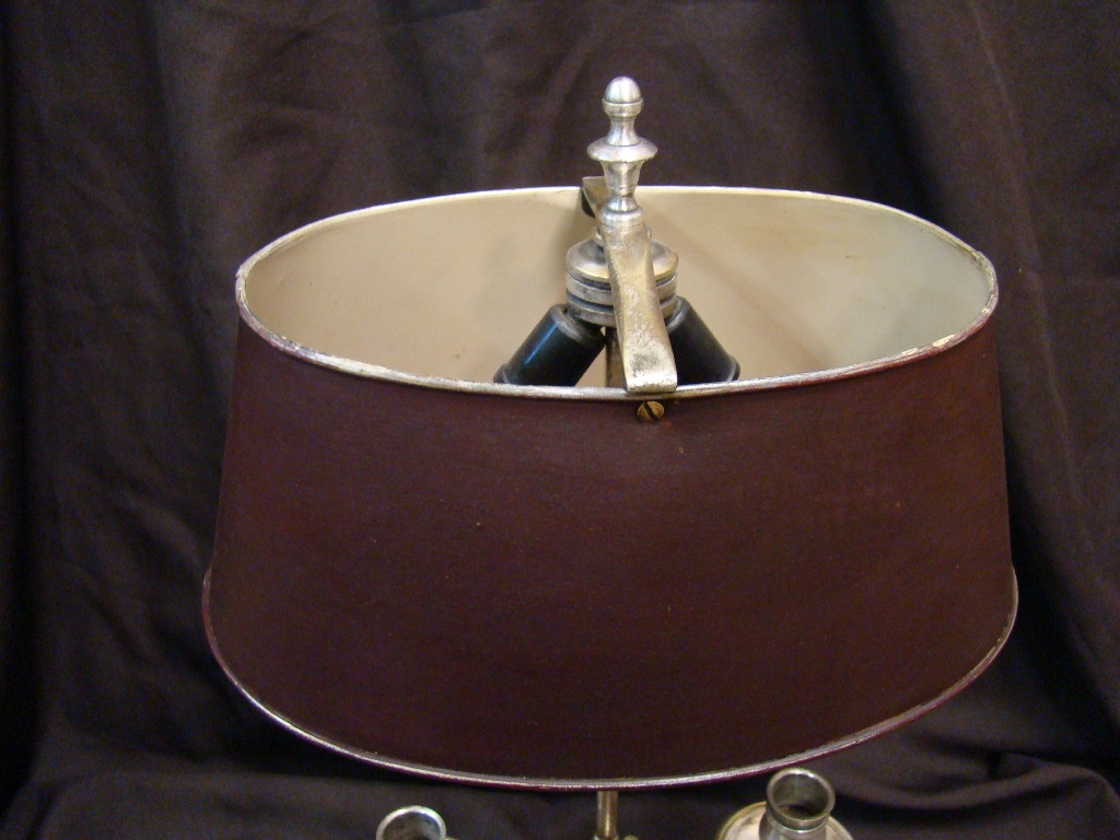 Hot Water Bottle Lamp With Two Lights Silver Bronze - Early Twentieth-photo-4