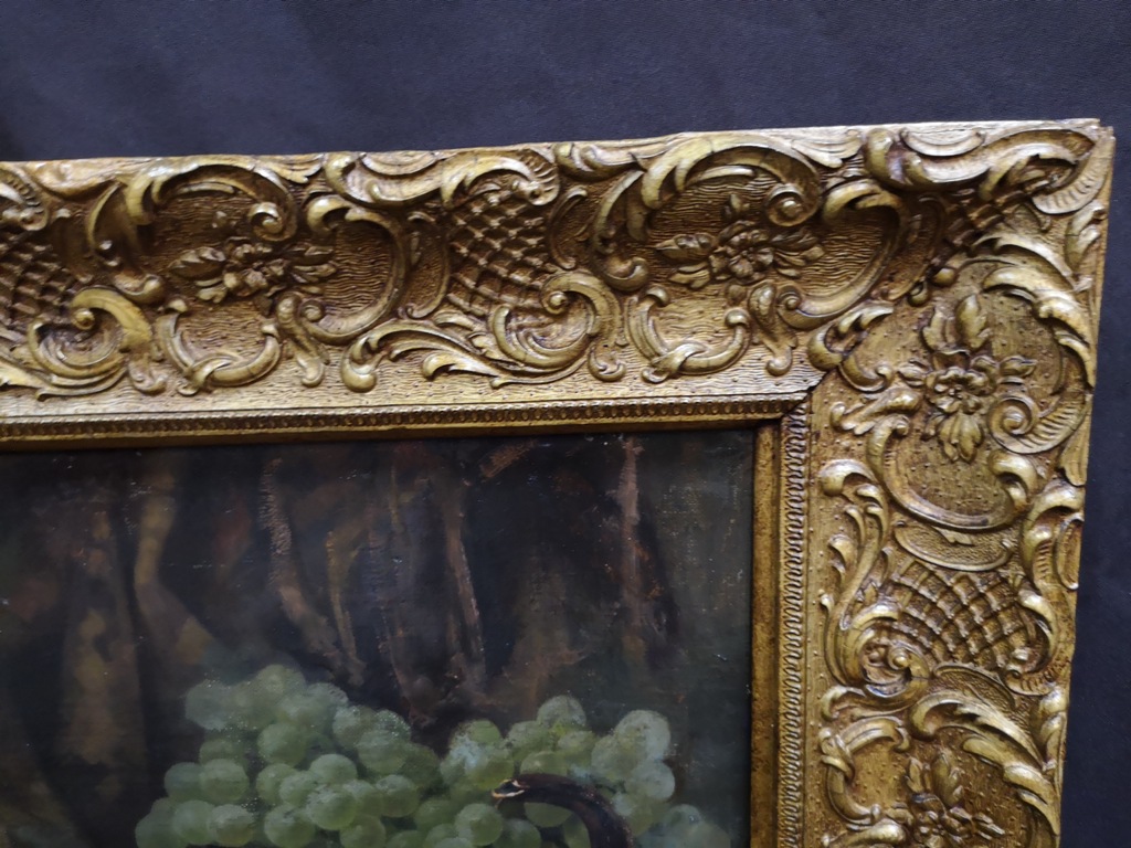 Oil Painting On Canvas. Still Life With Raisins. XIX.-photo-2