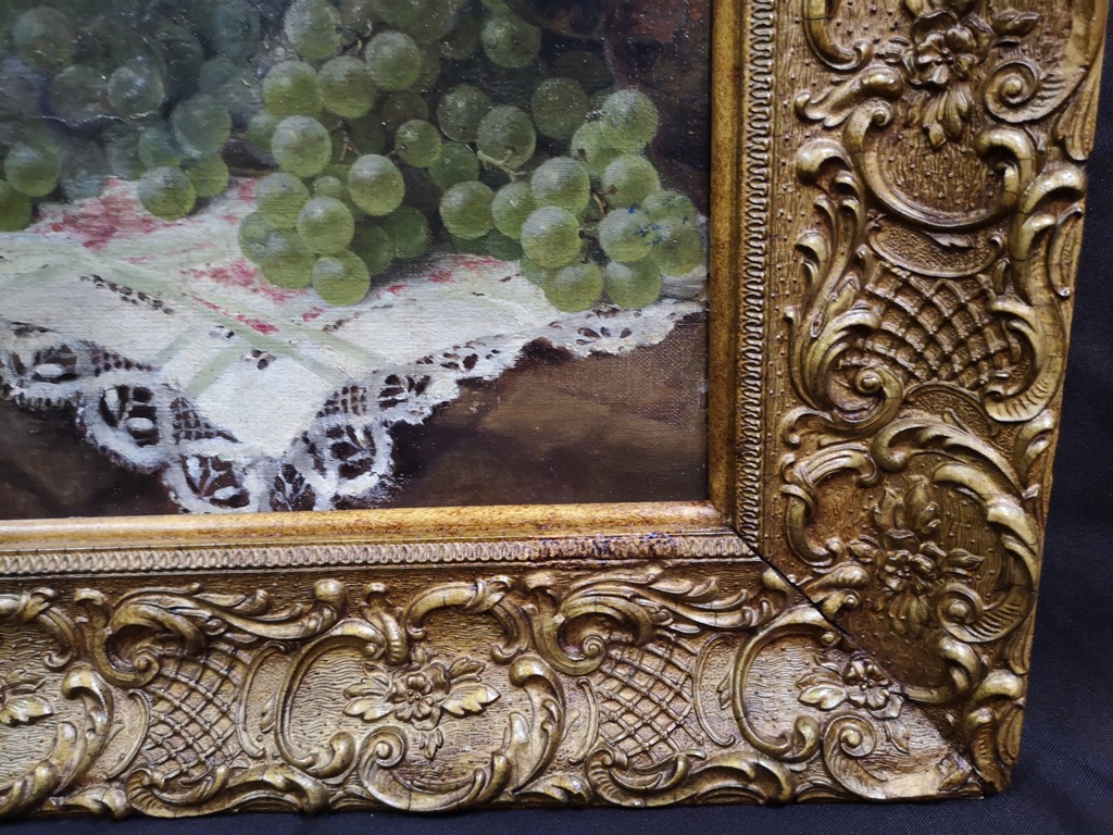 Oil Painting On Canvas. Still Life With Raisins. XIX.-photo-3