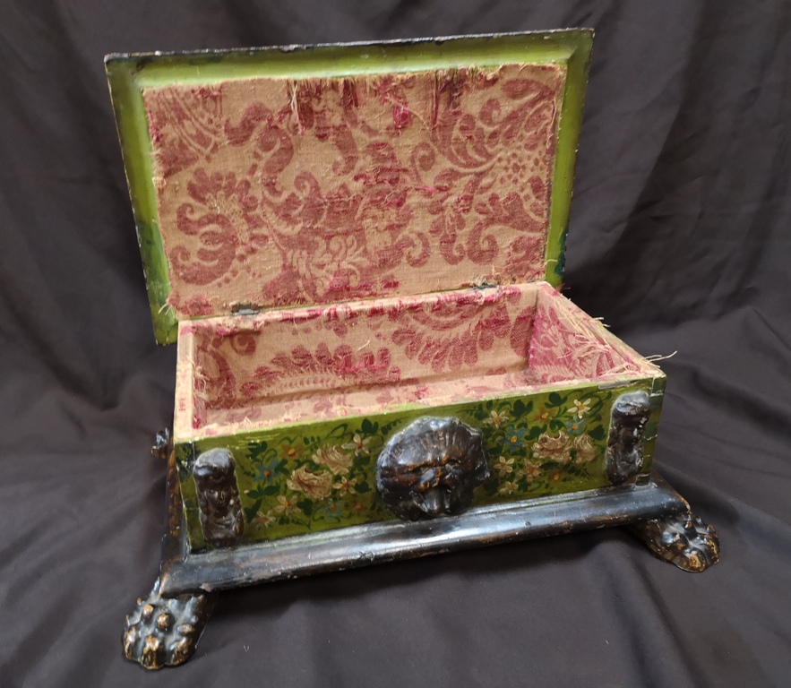 Venetian Box Carved And Lacquered Polychrome. Eighteenth-photo-7