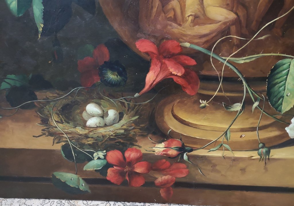 Very Large Oil On Canvas. Bouquet. 2m X 1.50m-photo-3