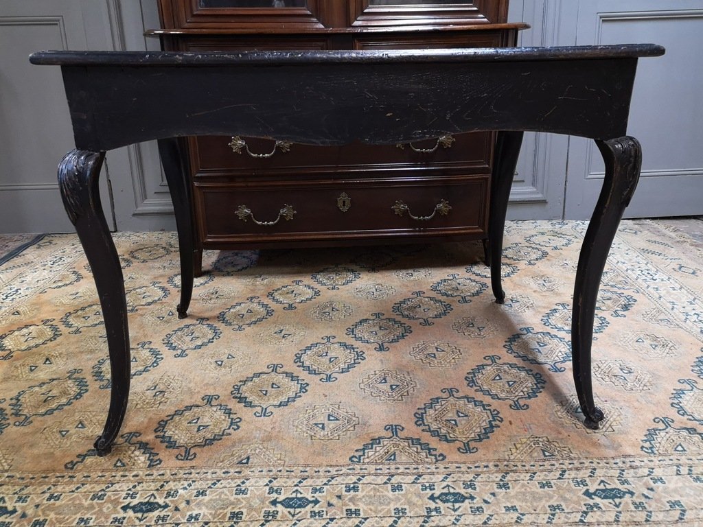 Regency Style Desk In Black Lacquered Wood-photo-1