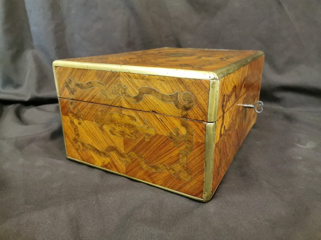 Box In Marquetry And Brass Louis XIV Style. Middle XIXth-photo-1