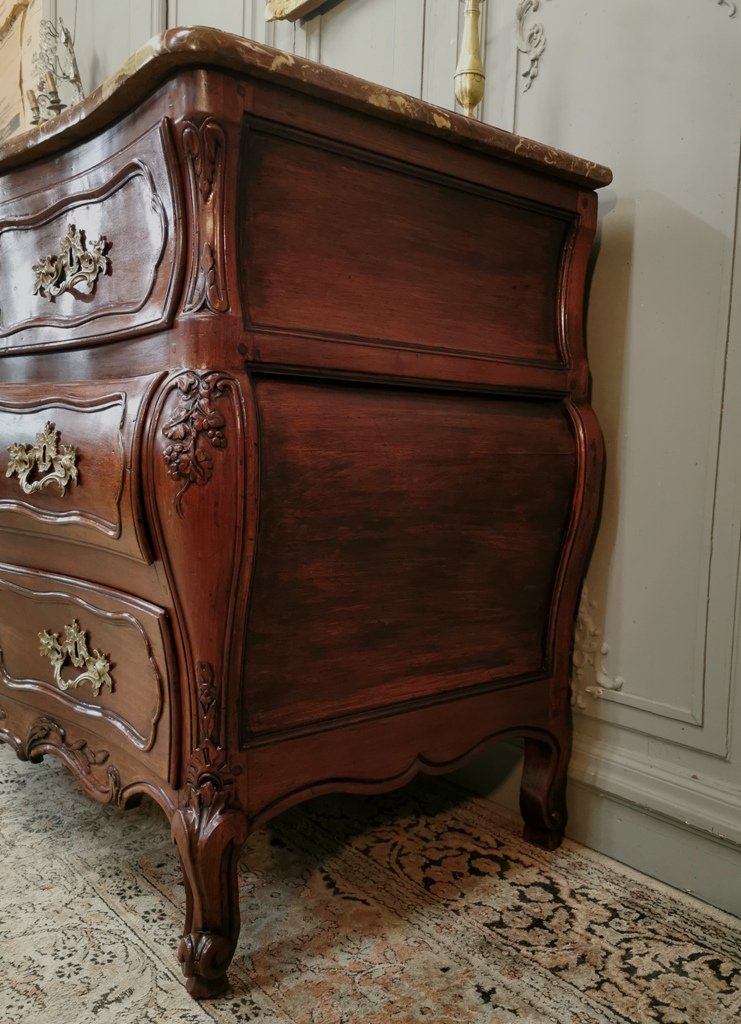 Commode De Port En Acajou Massif d'époque Louis XV. Milieu XVIIIème-photo-1