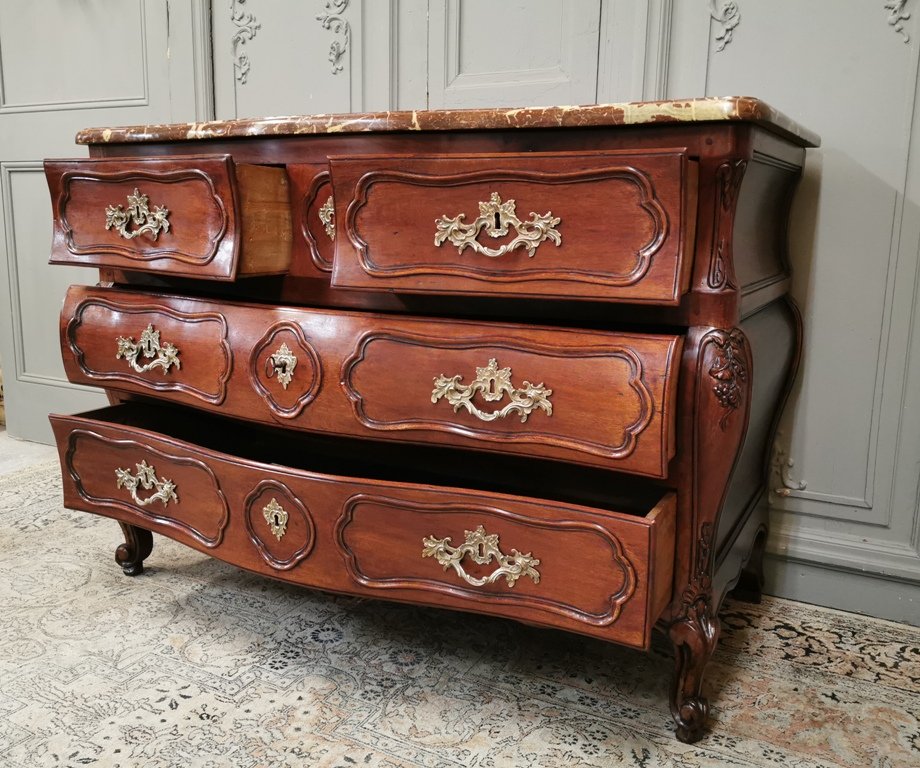 Commode De Port En Acajou Massif d'époque Louis XV. Milieu XVIIIème-photo-3