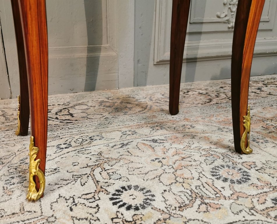 Table De Salon De Forme Tambour d'époque Transition Louis XV / Louis XVI.   XVIIIème-photo-7