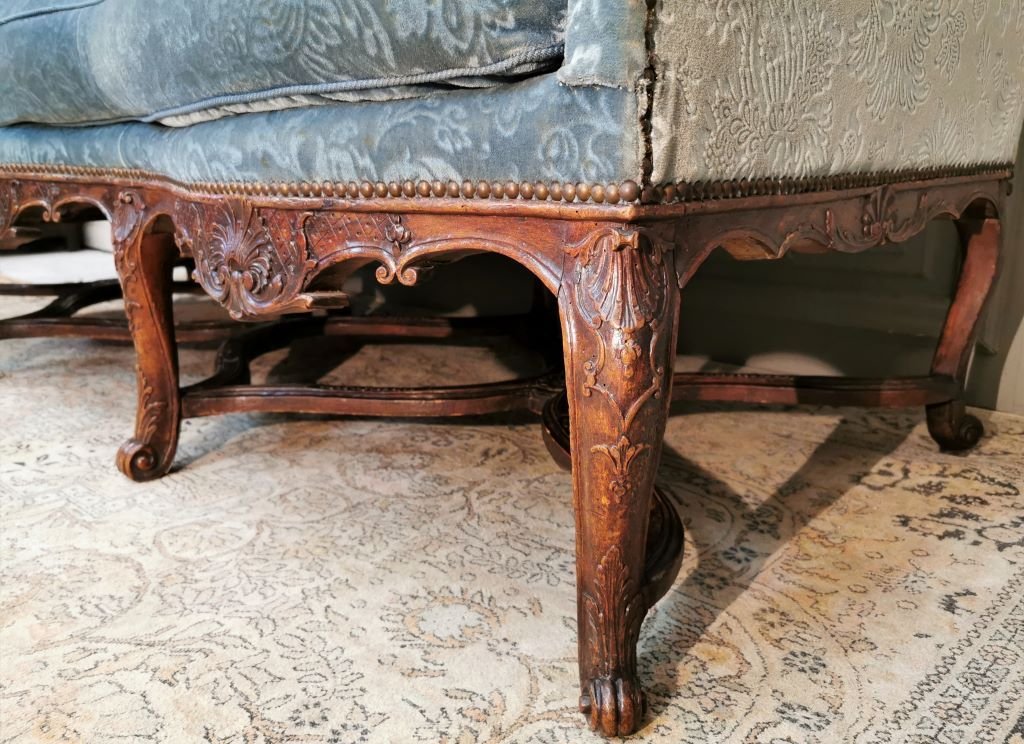 Regency Period Sofa In Stained Beech. Early 18th Century-photo-4