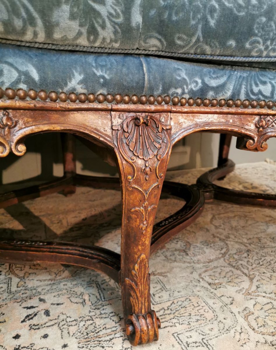 Regency Period Sofa In Stained Beech. Early 18th Century-photo-6