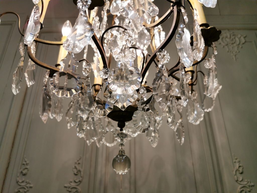 Cage Chandelier With Gilt Bronze Tassels.-photo-4