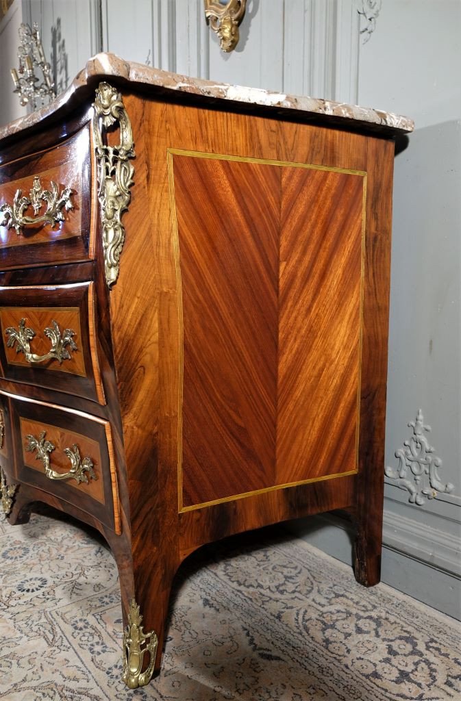 Marquetry Commode Stamped J.g Schlichtig-photo-1