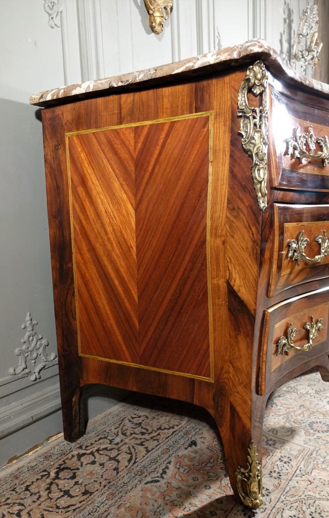 Marquetry Commode Stamped J.g Schlichtig-photo-2