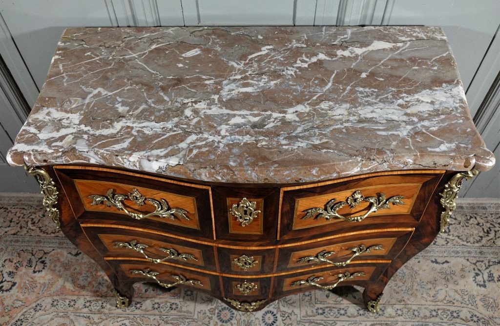 Marquetry Commode Stamped J.g Schlichtig-photo-3