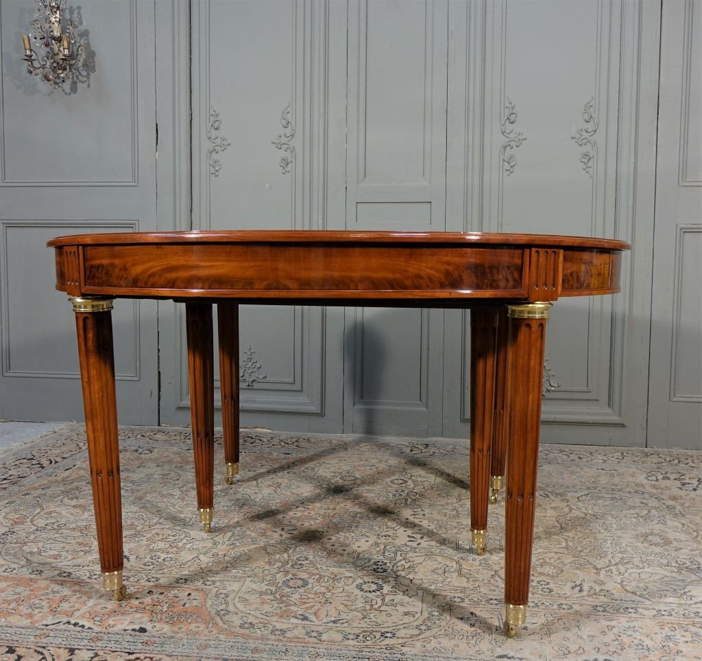Table De Salle à Manger d'époque Louis XVI En Acajou-photo-4