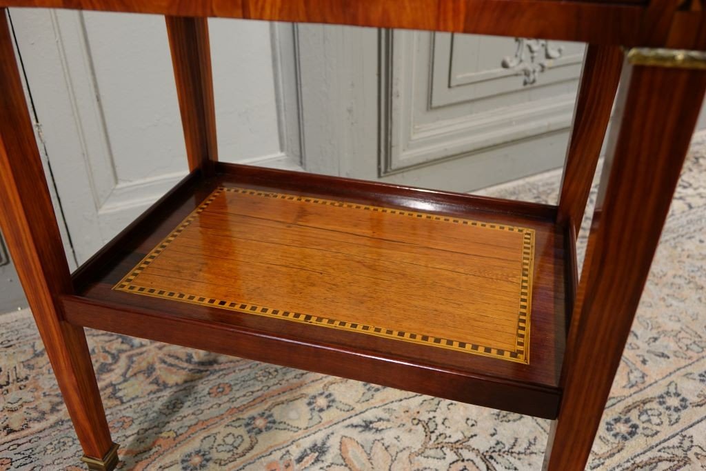 Louis XVI Period Chiffonnière Table In Marquetry-photo-5
