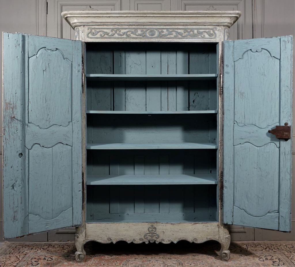 Small Painted Wardrobe, Regency Period-photo-8