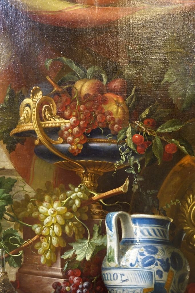 Large Still Life With Fruits Signed Felix Thomas (1815-1875)-photo-1