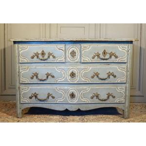 Commode Louis XIV Laquée Bleu Ciel