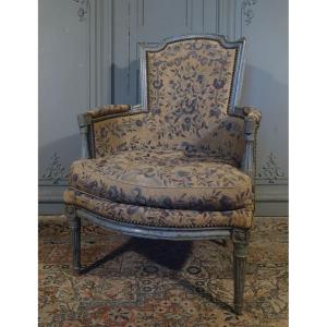 Bergère d'époque Louis XVI En Bois Peint