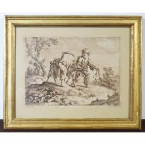 Gravure d'après J.H ROOS époque fin XVIIIème