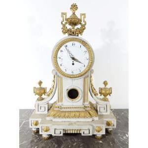 Louis XVI-style Carved Wooden Grandfather Clock