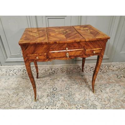 Dressing Table Louis XV In Marquetry. Middle XVIII