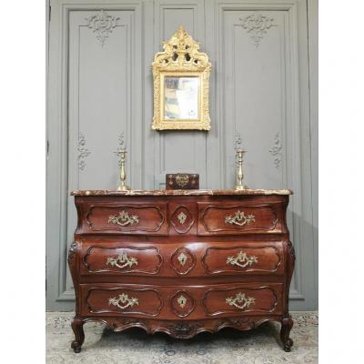 Port Commode In Solid Mahogany Louis XV Period. Mid 18th Century