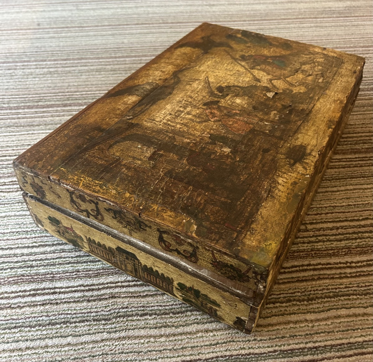 Large "arte Povera" Box With A Woodcock Motif. 18th Century -photo-3