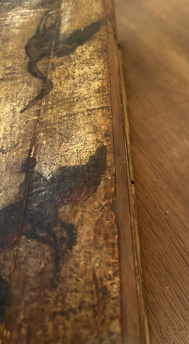 Large "arte Povera" Box With A Woodcock Motif. 18th Century -photo-2