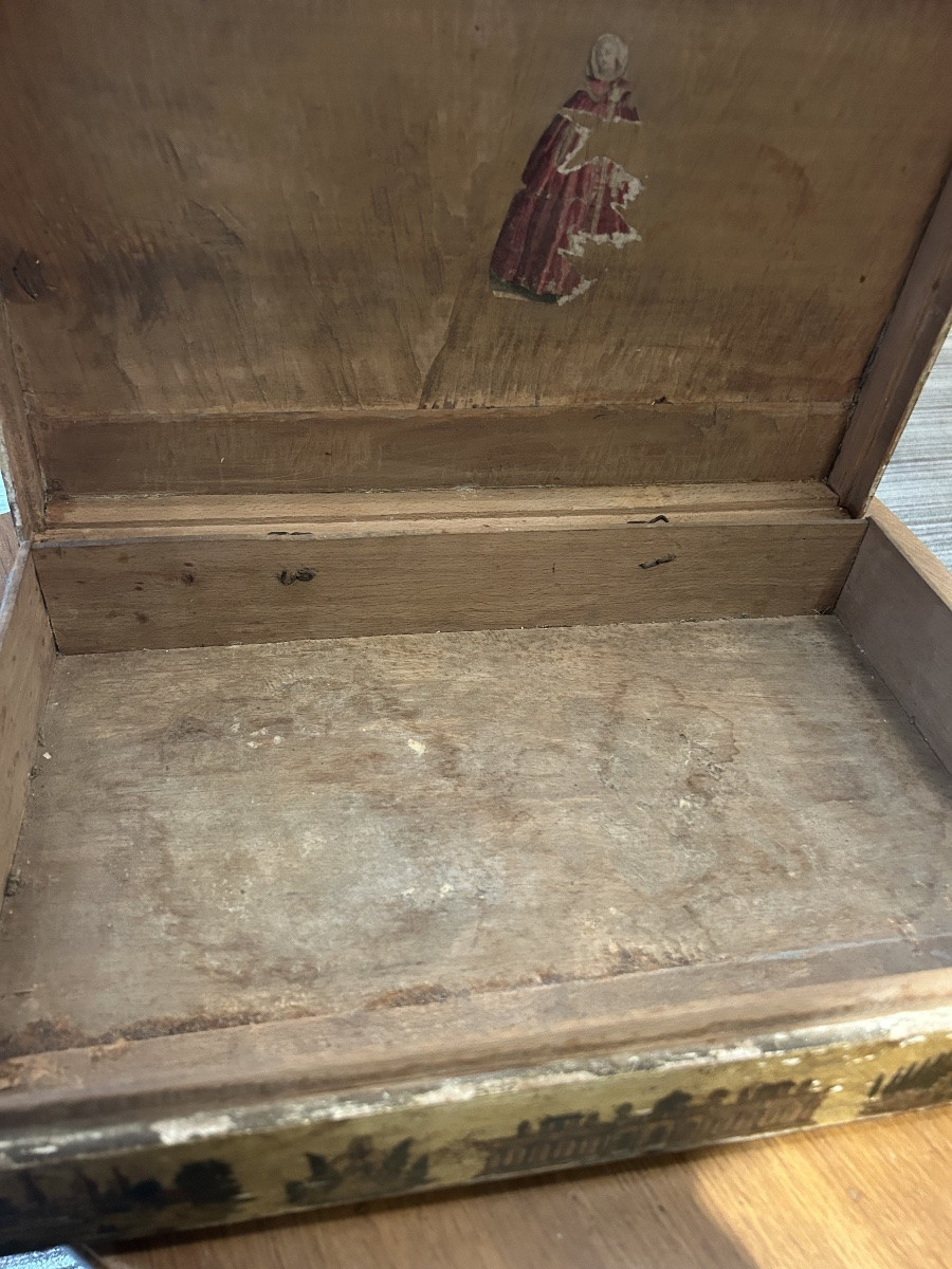 Large "arte Povera" Box With A Woodcock Motif. 18th Century -photo-2