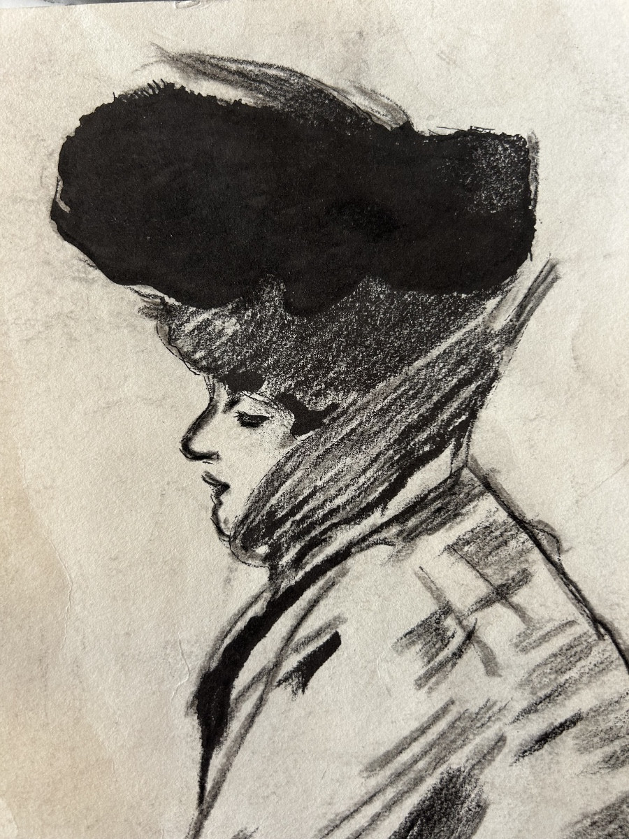 Profil de femme Ramon Casas XXème