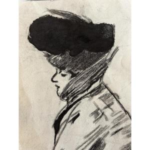 Profil de femme Ramon Casas XXème