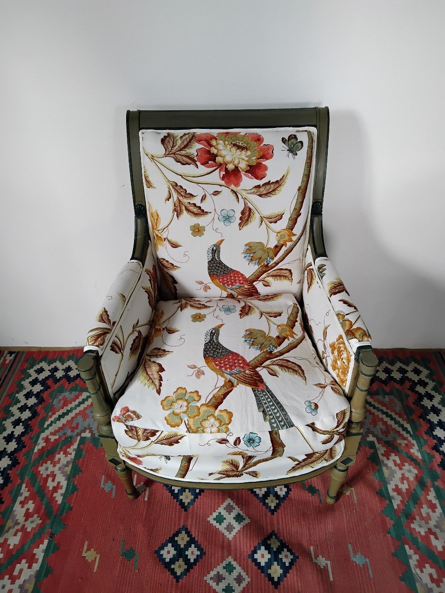 Bergère Directoire XIXème En Bois Laqué -photo-2