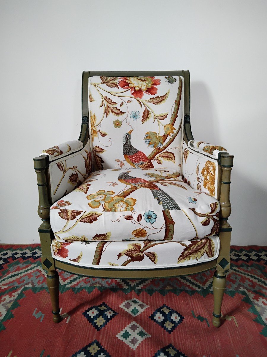 Bergère Directoire XIXème En Bois Laqué 