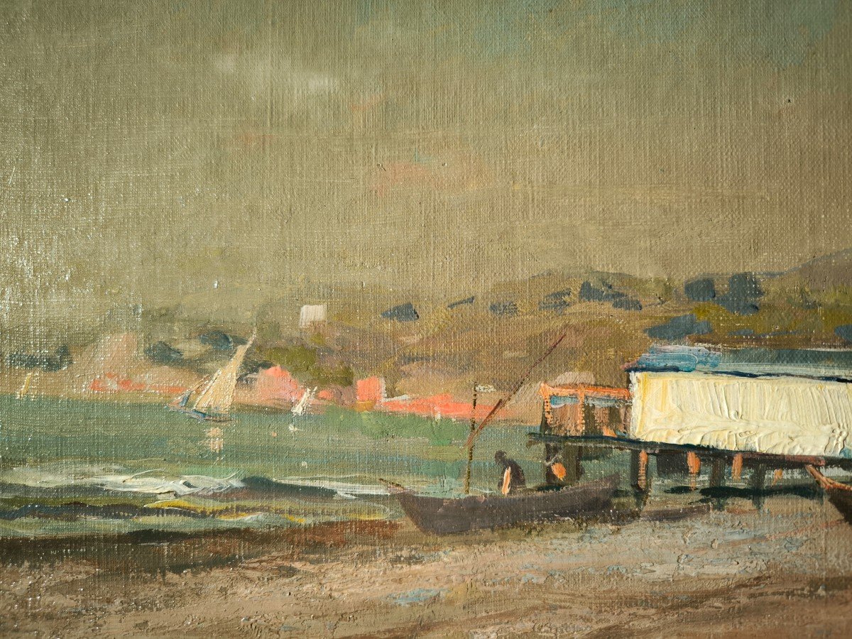 Hst Louis Nattero 1870-1915 "Plage Du Prado" Marseille-photo-2