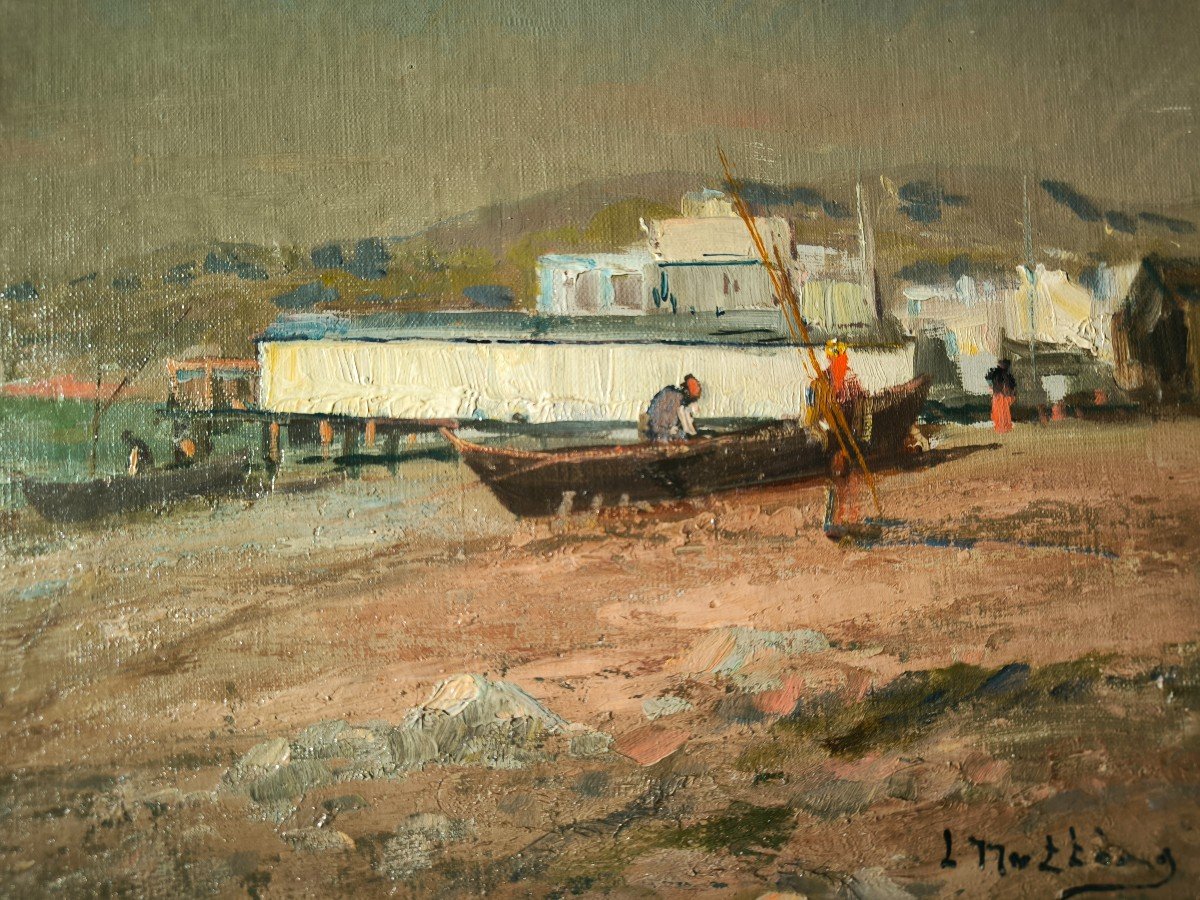 Hst Louis Nattero 1870-1915 "Plage Du Prado" Marseille-photo-3