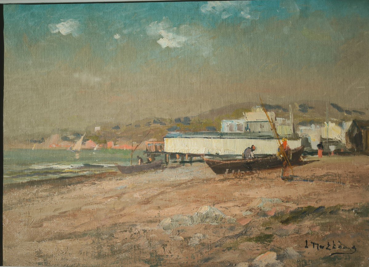 Hst Louis Nattero 1870-1915 "Plage Du Prado" Marseille