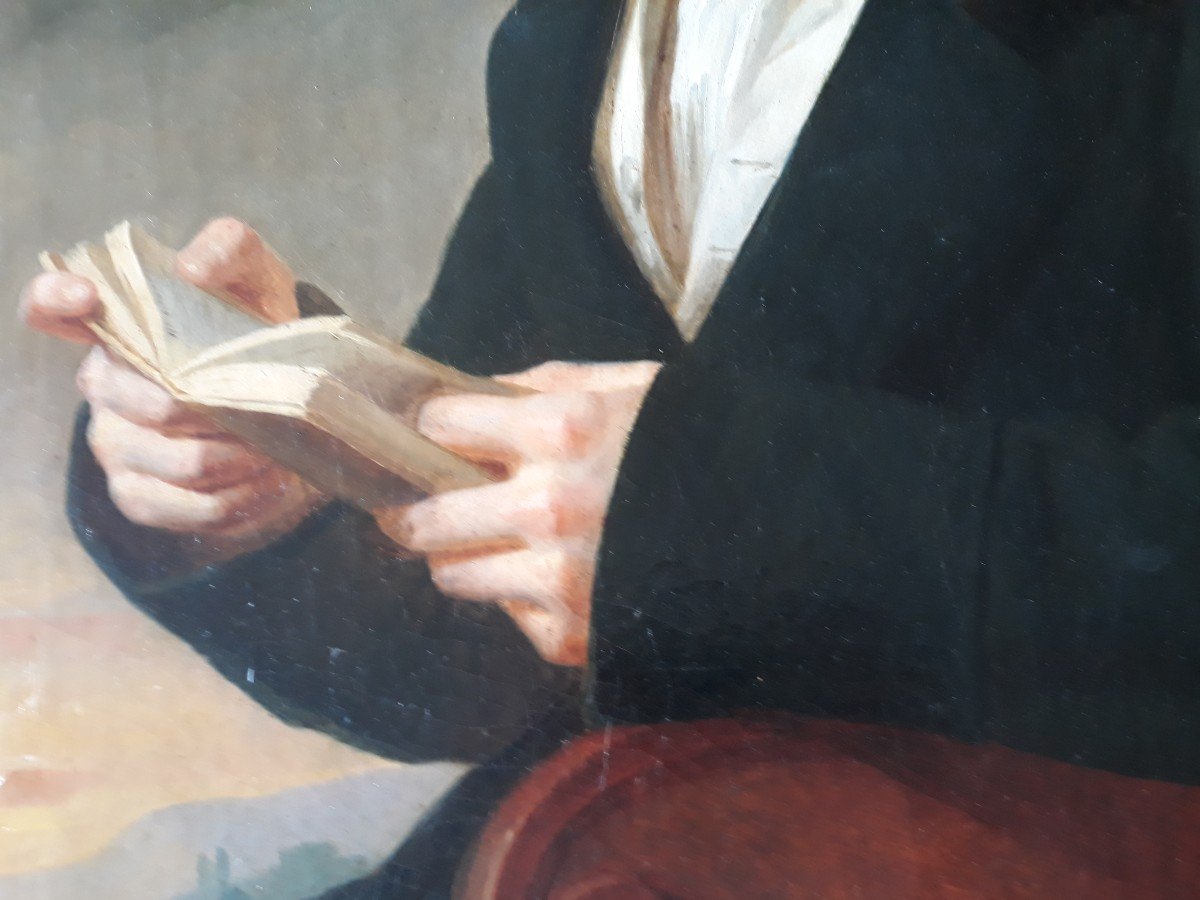 Portrait Of Man With Book 19th-photo-3
