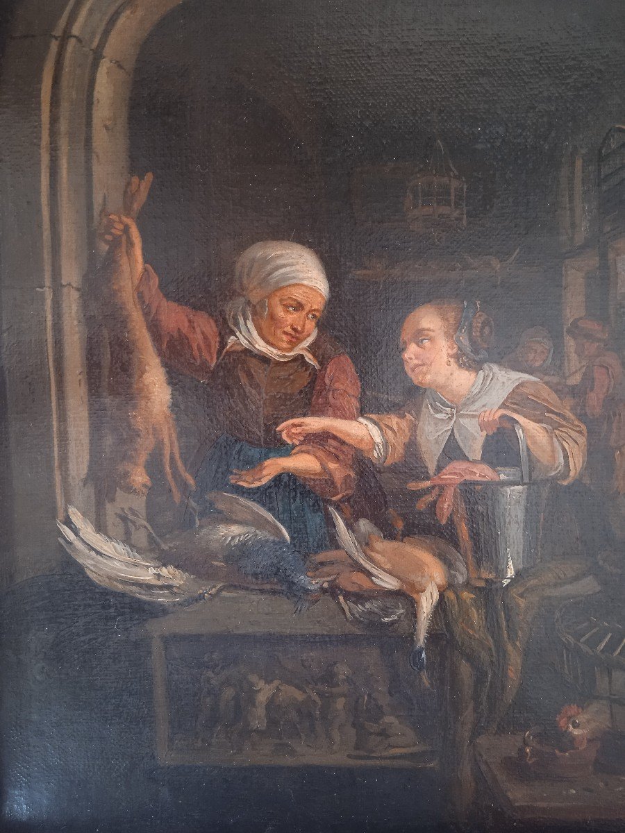 Dou Gerrit (1613-1675)  "La marchande de volailles" 18ème siècle-photo-4